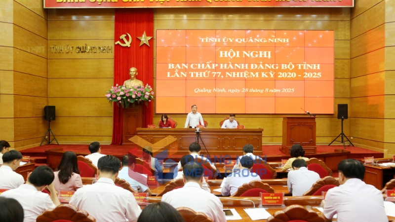 2025-08_Ban Chấp hành Đảng bộ tỉnh tổ chức hội nghị lần thứ 77. Ảnh: Thu Chung