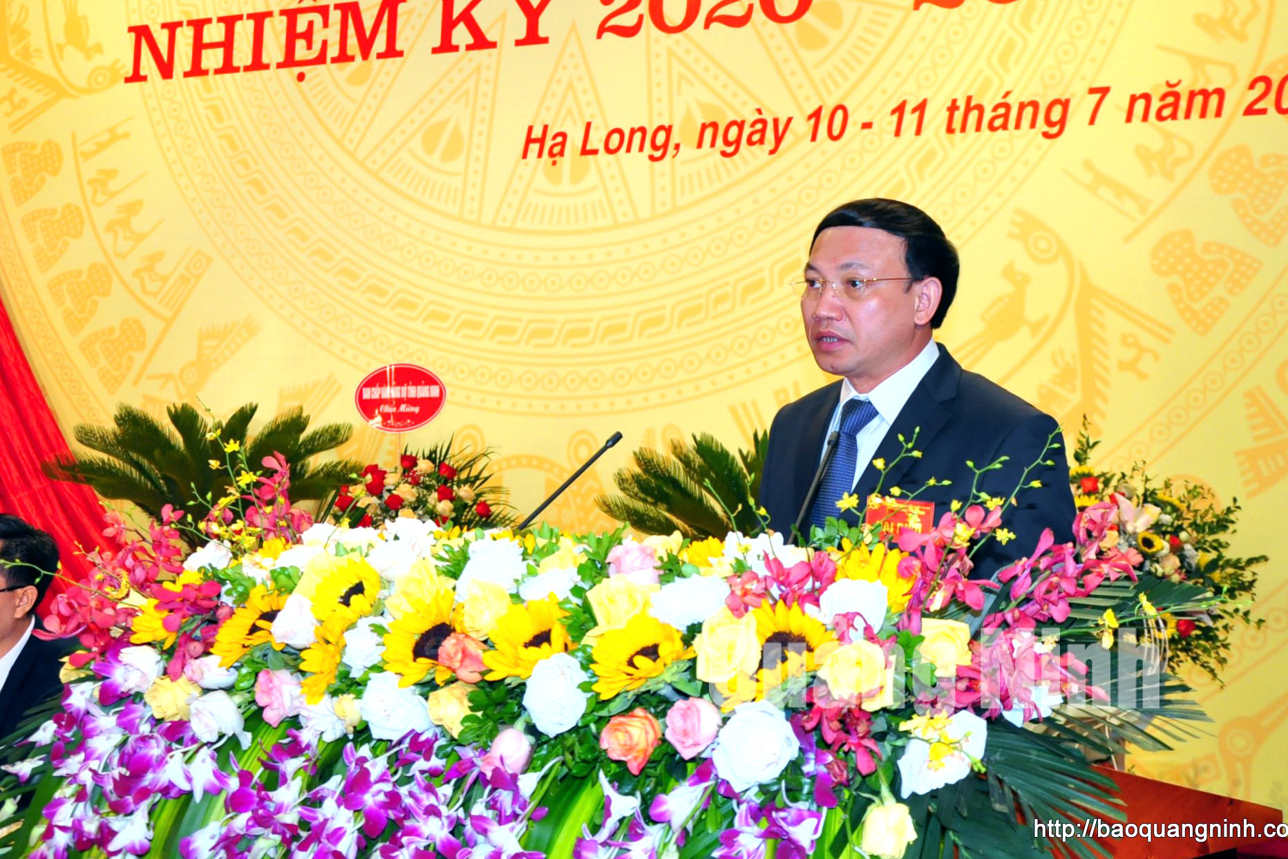 Đồng chí Nguyễn Xuân Ký, Bí thư Tỉnh ủy, Chủ tịch HĐND tỉnh, phát biểu chỉ đạo tại đại hội (7-2020). Ảnh: Minh Hà