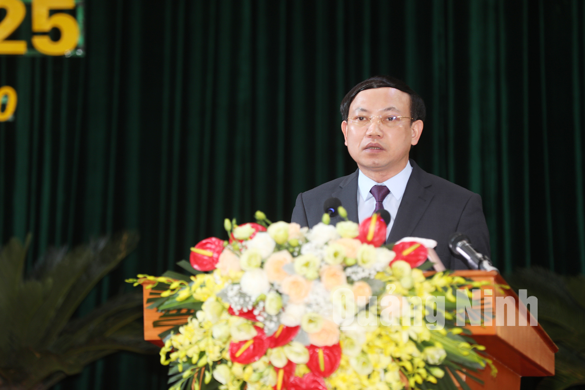 Đồng chí Nguyễn Xuân Ký, Bí thư Tỉnh ủy, Chủ tịch HĐND tỉnh phát biểu tại Đại hội (5-2020). Ảnh: Đỗ Phương