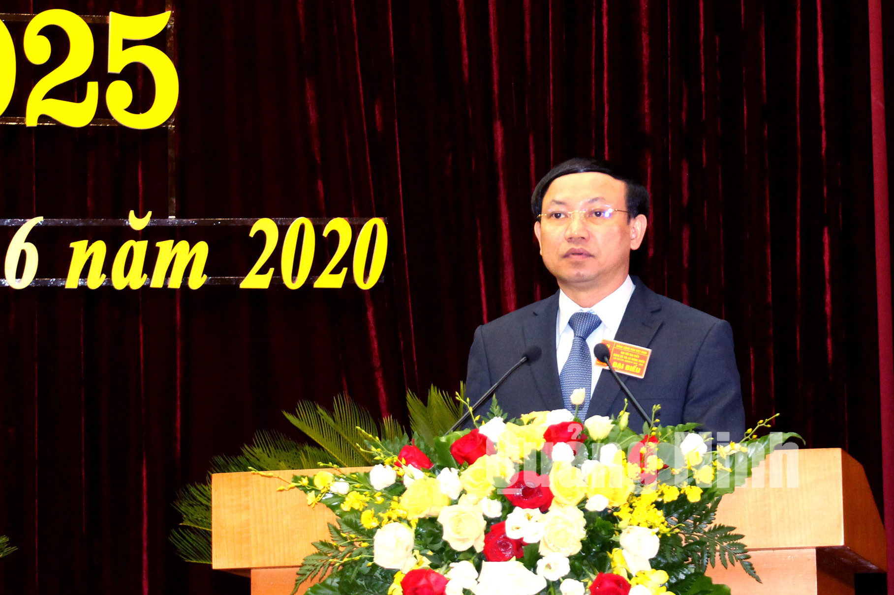Đồng chí Nguyễn Xuân Ký, Bí thư Tỉnh ủy, Chủ tịch HĐND tỉnh, phát biểu chỉ đạo tại đại hội (7-2020). Ảnh: Thu Chung