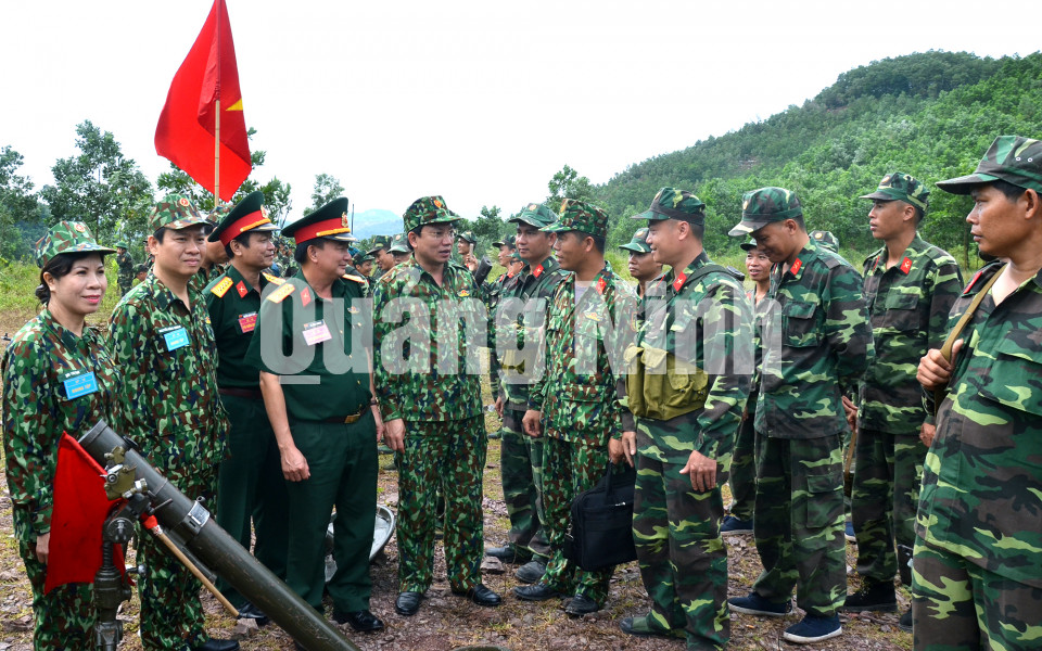 Bí thư Tỉnh ủy Nguyễn Xuân Ký kiểm tra diễn tập khu vực phòng thủ TP Cẩm Phả, tháng 9-2019