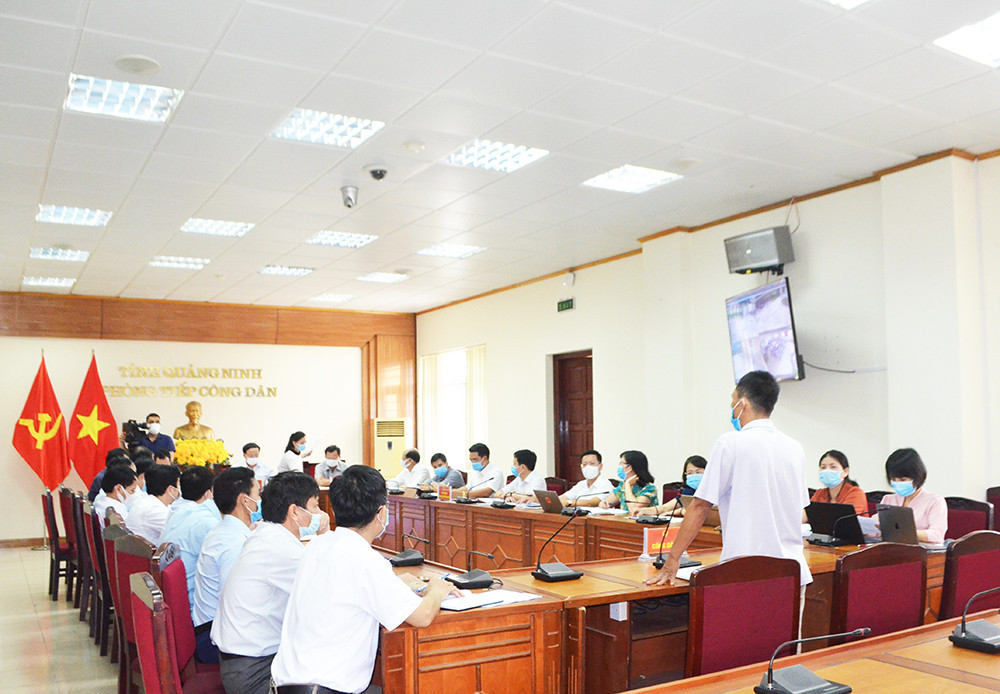 Trong các buổi tiếp công dân định kỳ đều có sự tham gia của MTTQ và các tổ chức chính trị - xã hội tỉnh. Trong ảnh: Buổi tiếp công dân định kỳ tháng 5/2021 của Hội đồng tiếp công dân tỉnh. Ảnh: Thanh Hoa