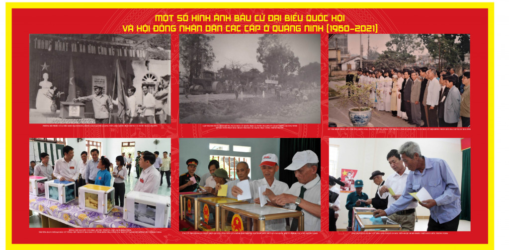 Một số hình ảnh về các kỳ bầu cử tại Quảng Ninh được trưng bày tại triển lãm.