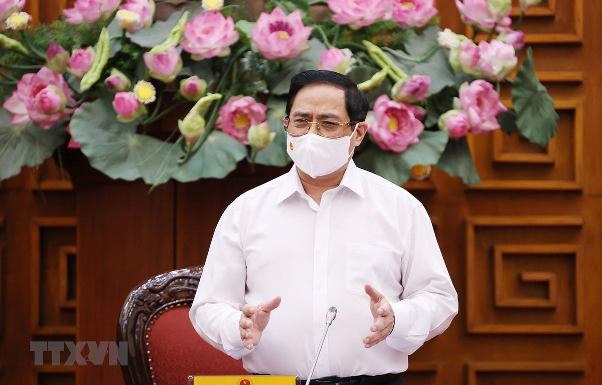 Thủ tướng Phạm Minh Chính phát biểu kết luận cuộc họp Thường trực Chính phủ chiều 17/5. (Ảnh: Dương Giang/TTXVN)