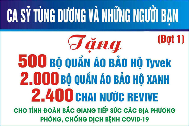 Tùng Dương và những người bạn ủng hộ 400 triệu cho Bắc Giang - Ảnh 1.