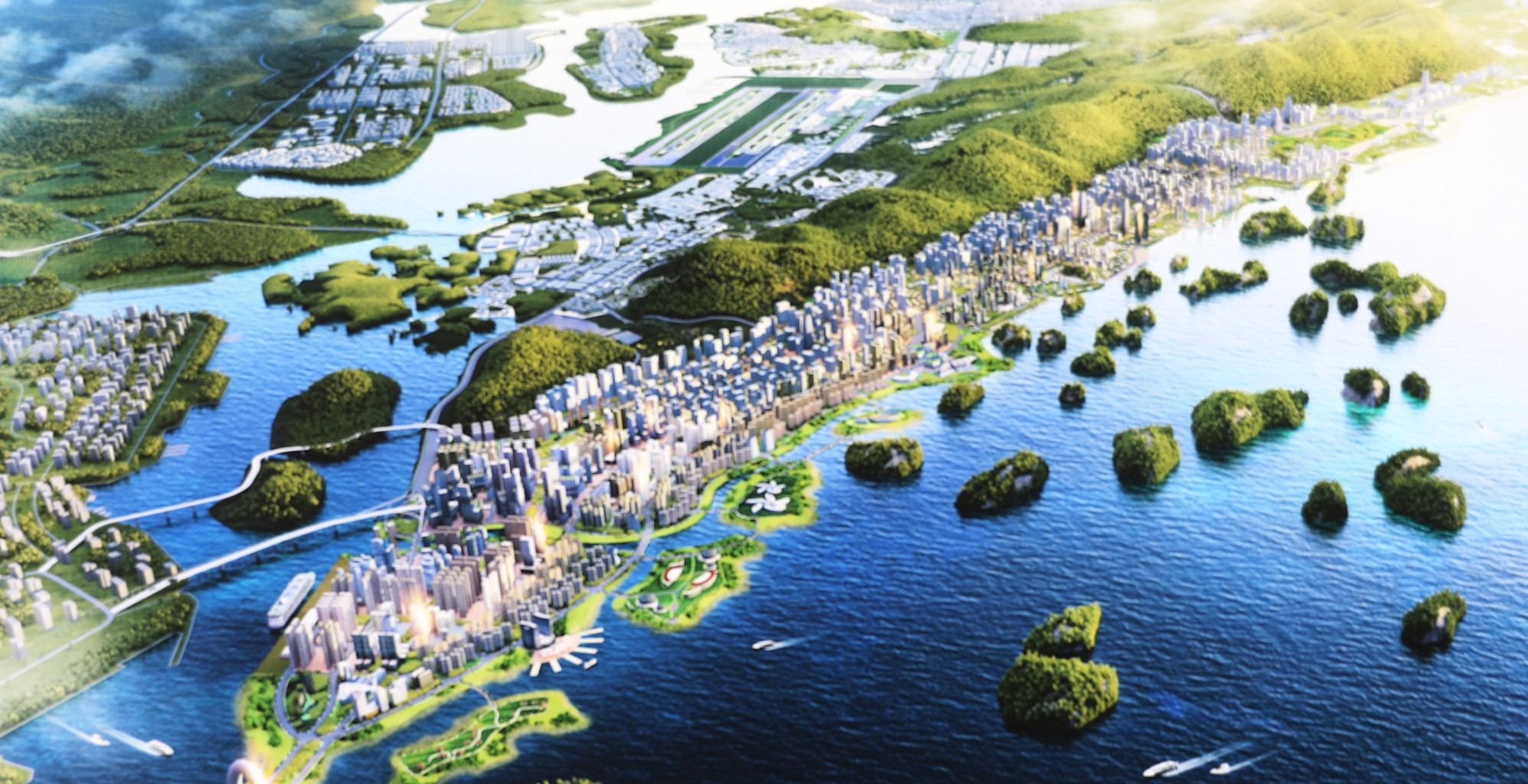 Phối cảnh quy hoạch chung xây dựng KKT Vân Đồn đến năm 2040.