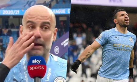 Pep khóc nức nở chia tay công thần Aguero