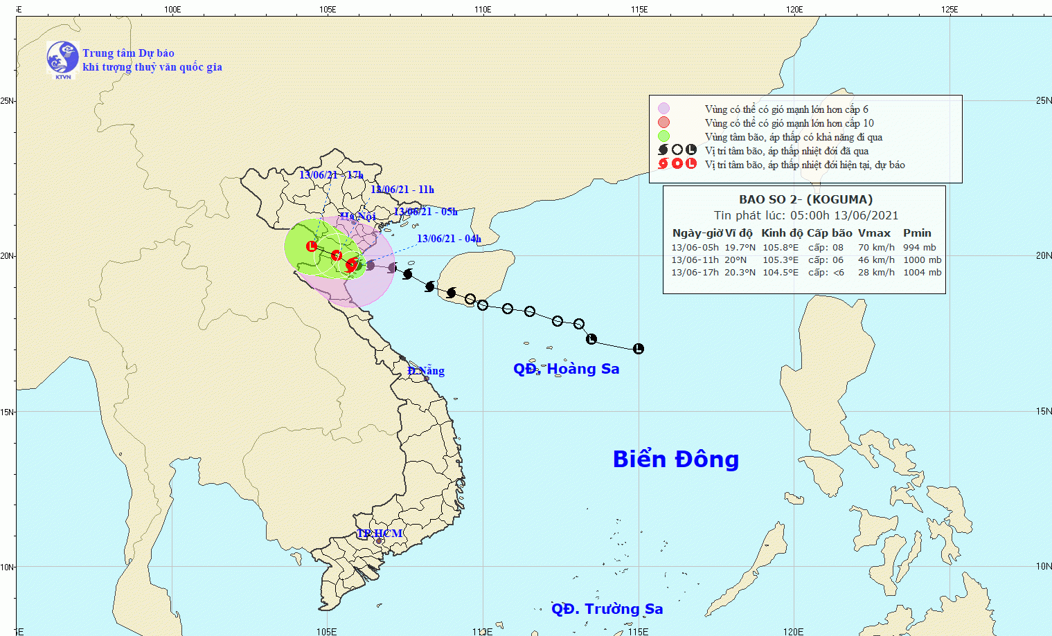 TIN BÃO TRÊN ĐẤT LIỀN (Cơn bão số 2)