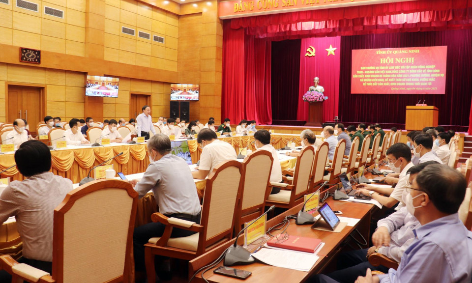 Ban Thường vụ Tỉnh ủy làm việc với Tập đoàn TKV và TCT Đông Bắc