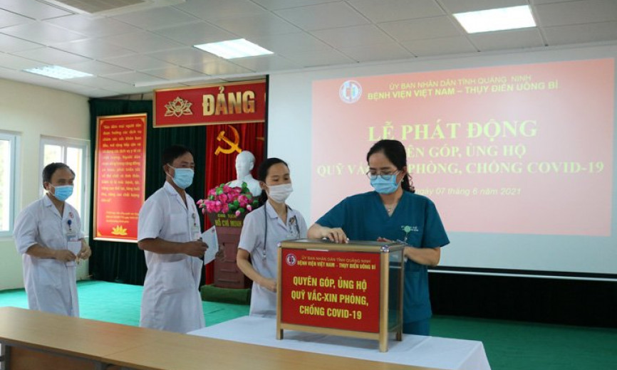 Bệnh viện Việt Nam – Thụy Điển Uông Bí: Trên 160 triệu đồng ủng hộ Quỹ vắc xin phòng chống COVID-19