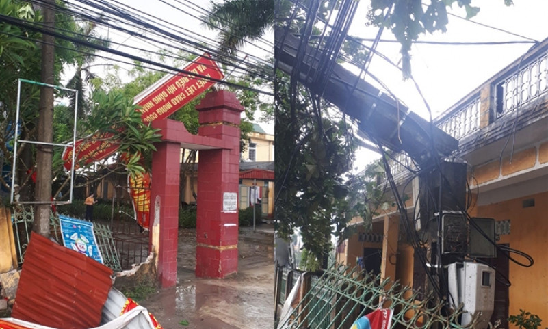 Thái Bình xuất hiện ‘vòi rồng đen’ cực mạnh, thổi bay hàng loạt công trình