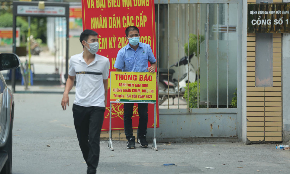 Bệnh viện Đức Giang ngừng nhận bệnh nhân, kiểm soát chặt ra vào
