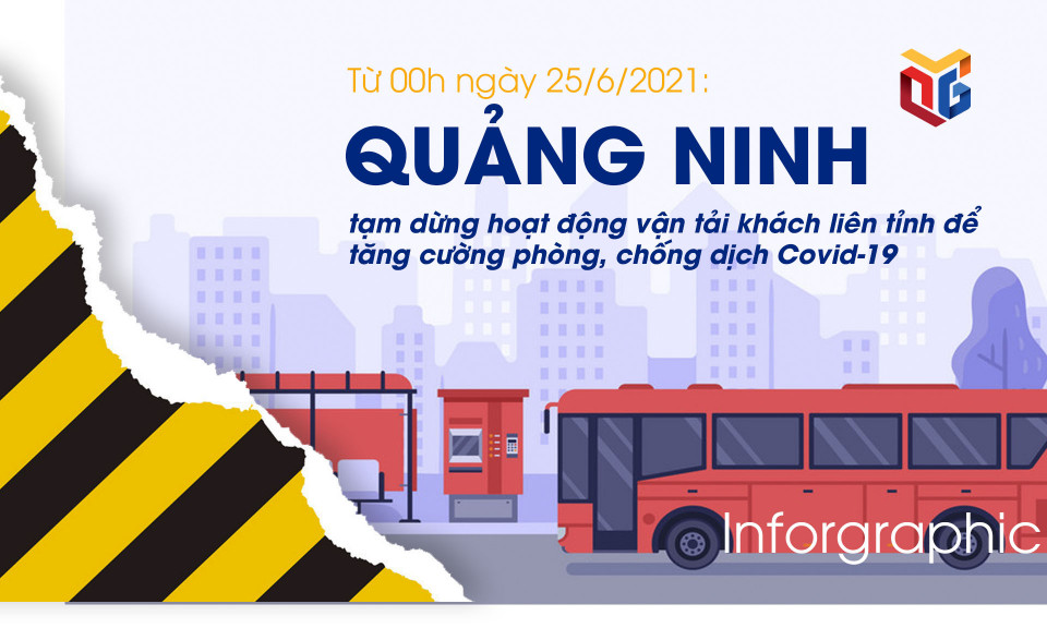 Từ 0h ngày 25/6/2021, Quảng Ninh tạm dừng hoạt động vận tải khách liên tỉnh để  tăng cường phòng, chống dịch Covid-19