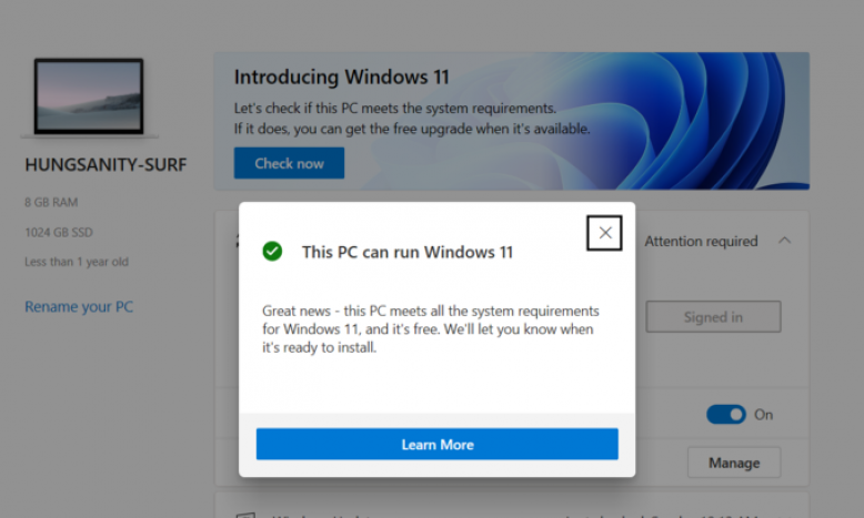 Cách kiểm tra máy tính có cài được Windows 11 không
