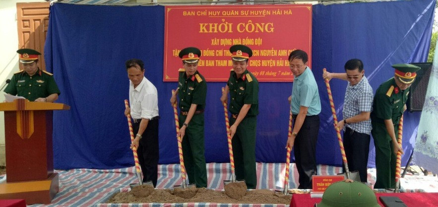Ban Chỉ huy quân sự huyện Hải Hà khởi công xây dựng Nhà đồng đội cho cán bộ, chiến sỹ tại xã Quảng Thành