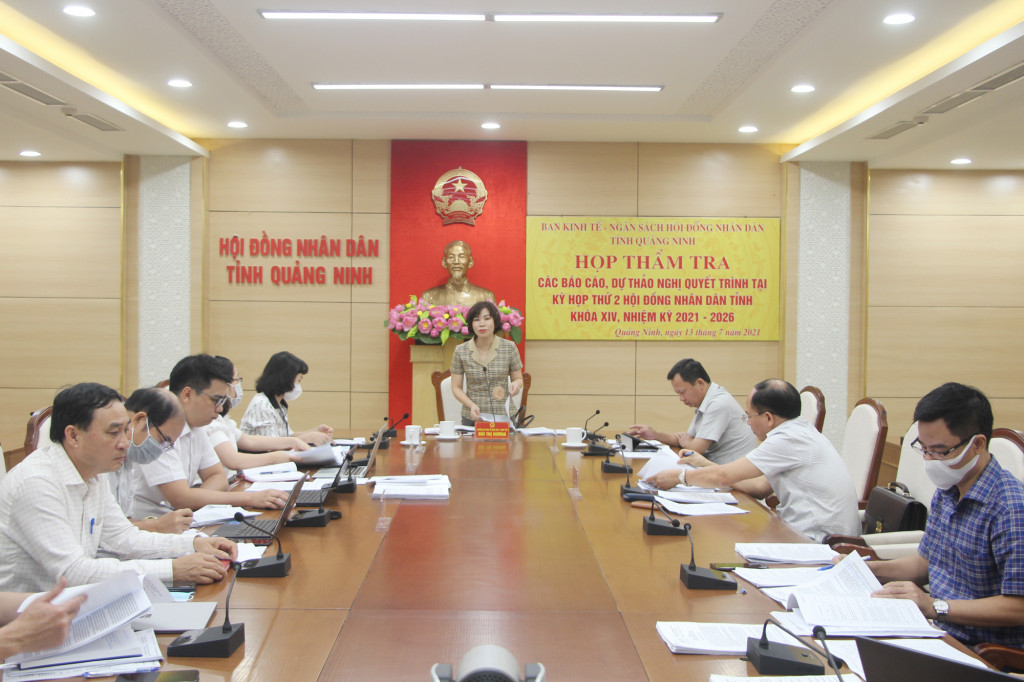 Ban Kinh tế Ngân sách HĐND tỉnh thẩm tra tờ trình, báo cáo, dự thảo Nghị quyết trình tại kỳ họp thứ 2 HĐND tỉnh khóa XIV.