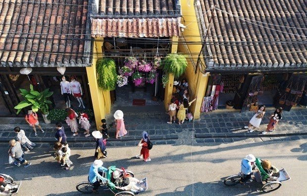 Visitors at Hoi An ancient town.