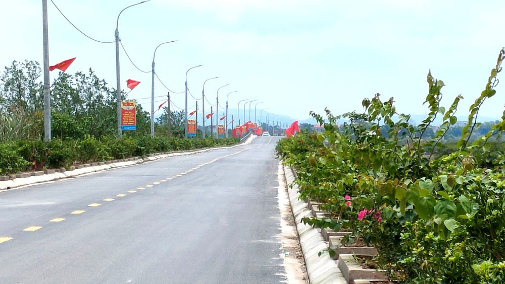 Đường hoa dài 1,5km tại thôn Trung, xã Đồng Rui