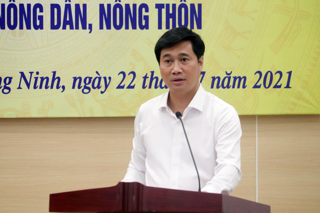 Đồng chí Nguyễn Tường Văn, Phó Bí thư Tỉnh ủy, Chủ tịch UBND tỉnh phát biểu chỉ đạo tại hội nghị. 