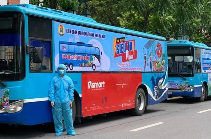 The “zero-dong supermarket bus” model will be implemented over 10 days from July 26.