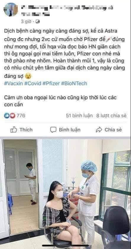 Hoa khôi khoe tiêm vaccine Pfizer không cần đăng ký bị phạt 12,5 triệu đồng - Ảnh 1.