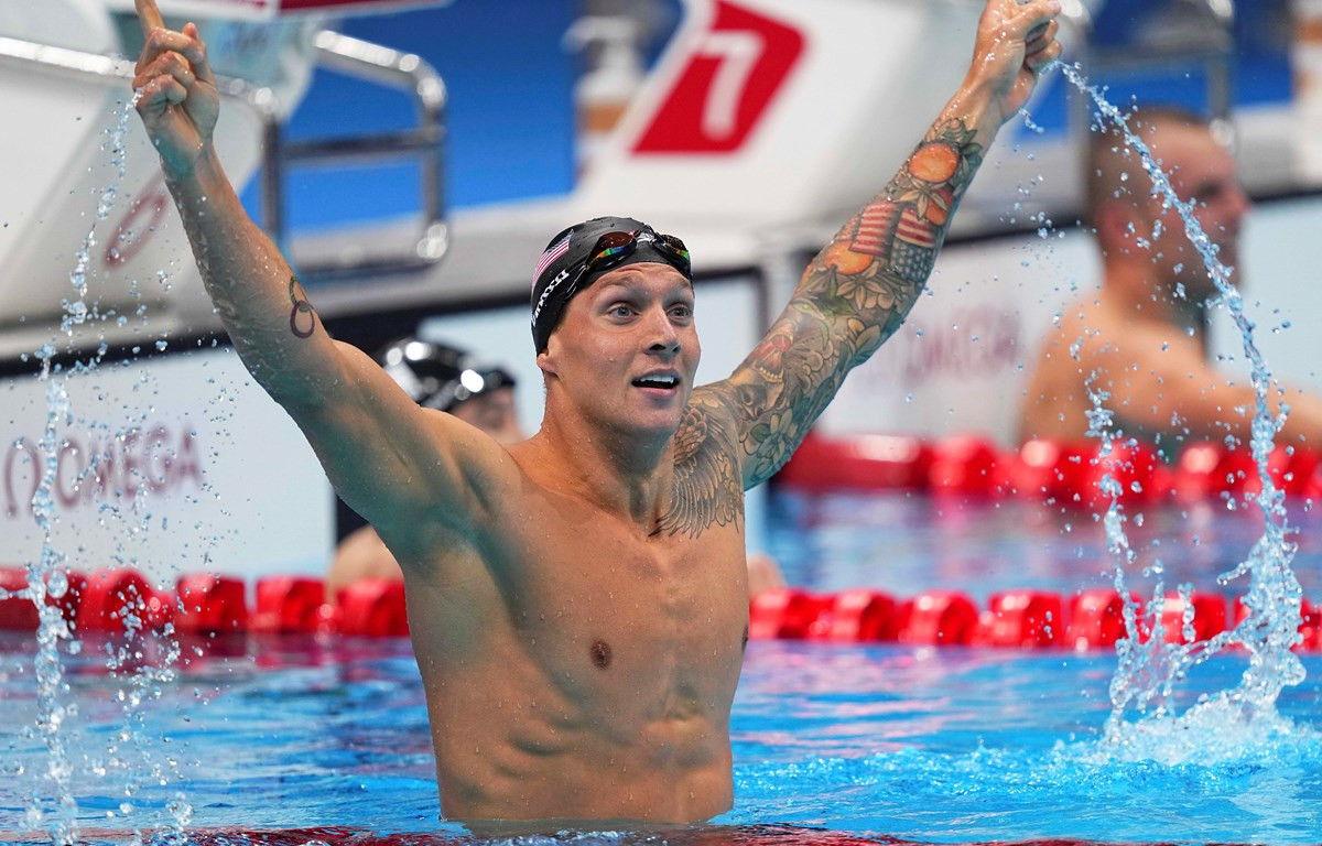 Caeleb Dressel của Mỹ lập kỷ lục nội dung bơi bướm. (Ảnh: THX/TTXVN)