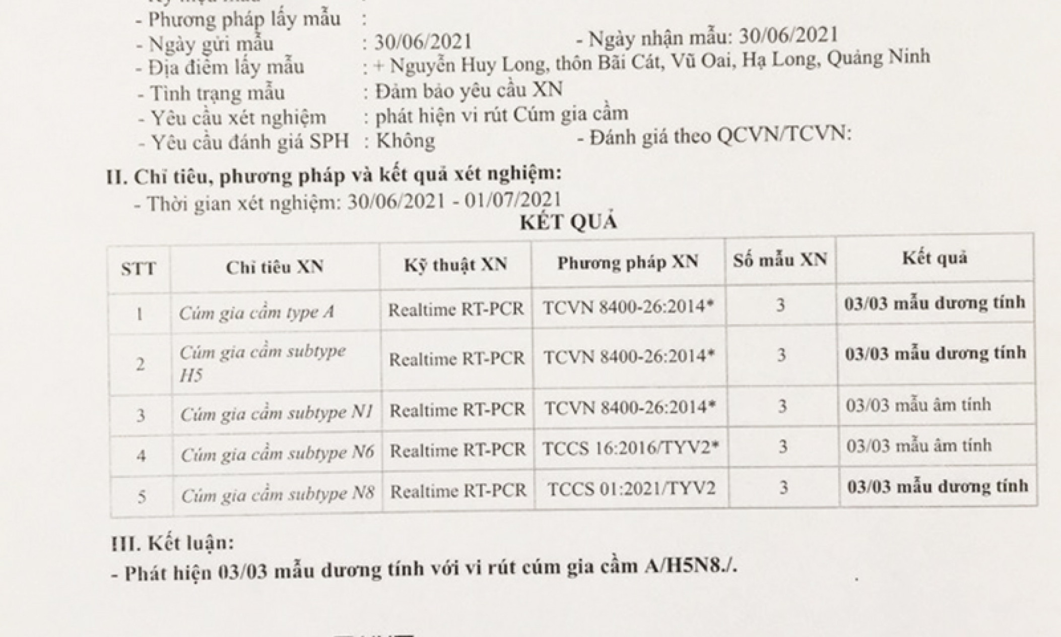 Quảng Ninh xuất hiện chủng cúm gia cầm lần đầu có tại Việt Nam