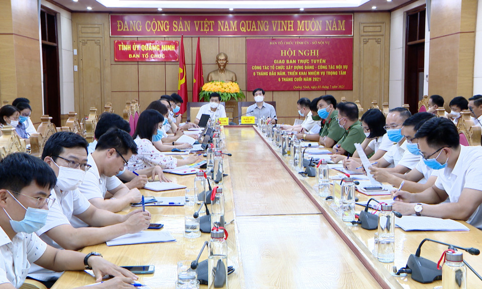 Ban Tổ chức Tỉnh ủy - Sở Nội vụ triển khai nhiệm vụ 6 tháng cuối năm 2021