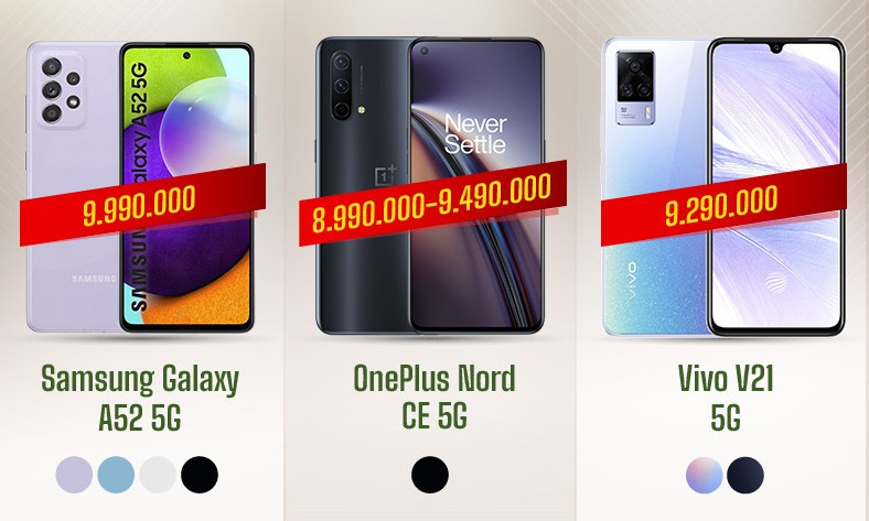 Ba smartphone 5G giá 9 triệu đồng đọ sức