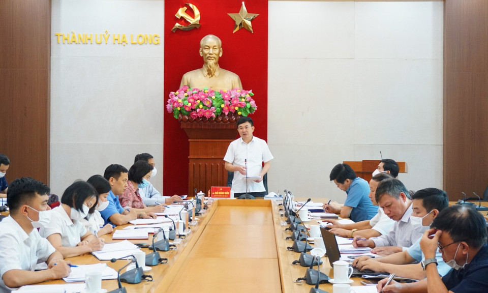 Phó Bí thư Thường trực Tỉnh ủy Ngô Hoàng Ngân làm việc với Thành ủy Hạ Long