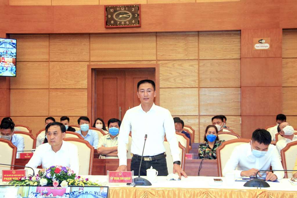 Đại diện Tập đoàn Sun Group phát biểu tại hội nghị.