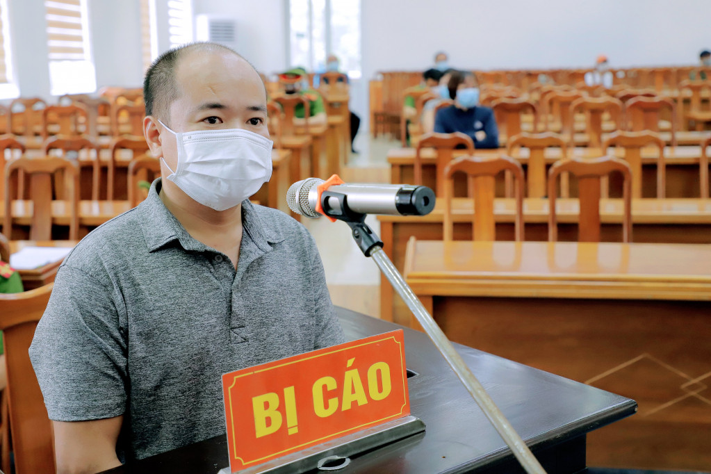 Bị cáo Phạm Văn Vinh tại phiên tòa.