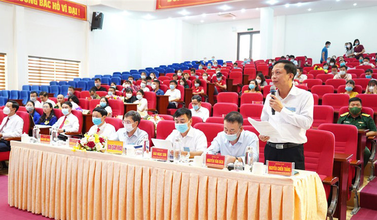 Ban Giám khảo đặt câu hỏi cho các thí sinh tham gia Hội thi báo cáo viên, tuyên truyền viên giỏi của Đảng bộ TP Uông Bí.