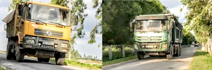Xe tải phá đường gom cao tốc Hà Nội - Hải Phòng 1