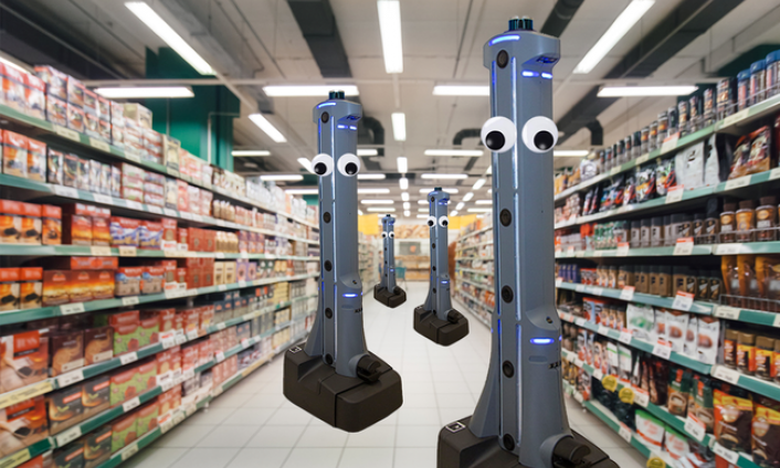 Robot giám sát vệ sinh phòng dịch tại siêu thị