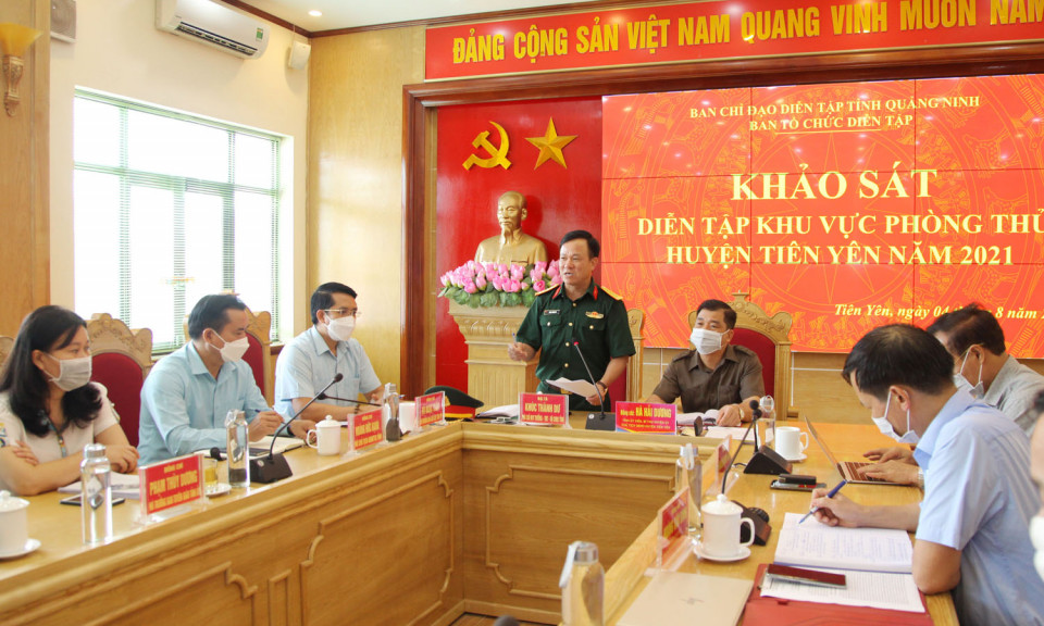 Khảo sát diễn tập khu vực phòng thủ cấp huyện năm 2021