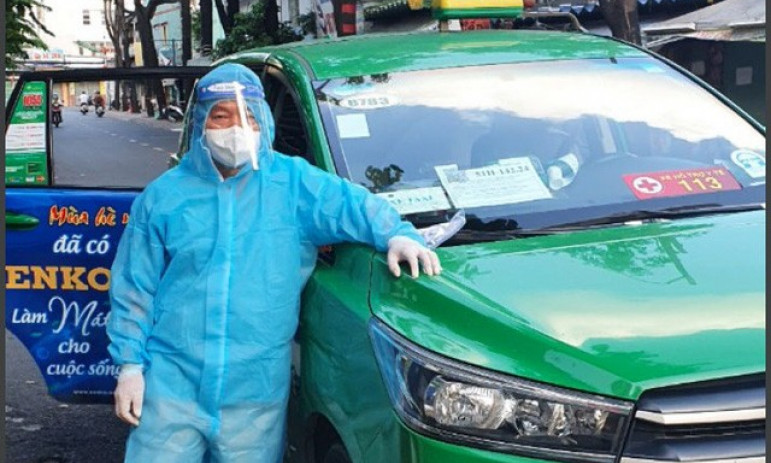 Biệt đội taxi cấp cứu F0 tại TP Hồ Chí Minh