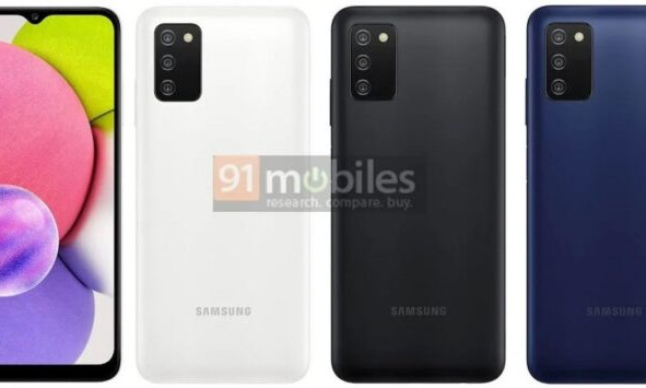 Smartphone pin trâu, giá rẻ Samsung Galaxy A03s lộ thiết kế đơn giản, phù hợp mọi đối tượng