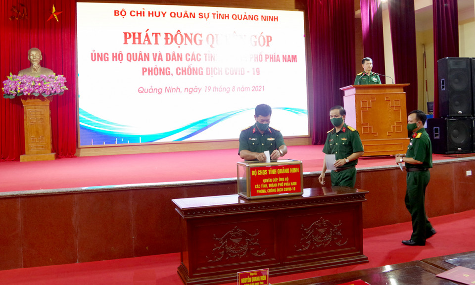 Bộ CHQS tỉnh: Phát động quyên góp, ủng hộ các tỉnh, thành phố phía Nam phòng, chống dịch Covid-19
