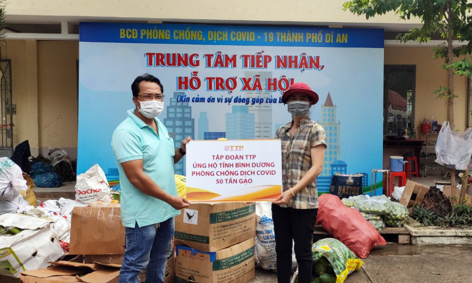 Tập đoàn TTP ủng hộ TP Hồ Chí Minh và Bình Dương 100 tấn gạo