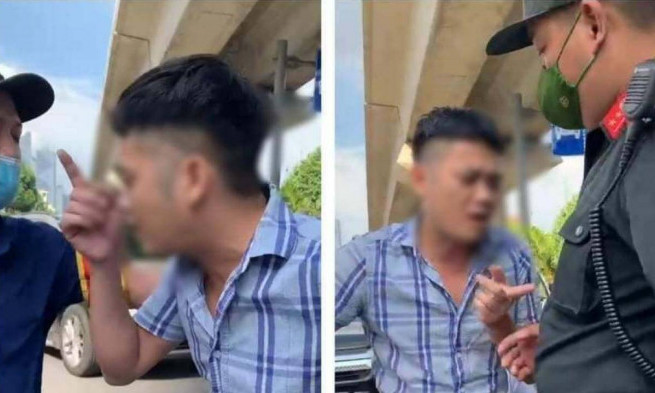 Lái xe máy không đeo khẩu trang, không giấy đi đường rủ cảnh sát đánh nhau