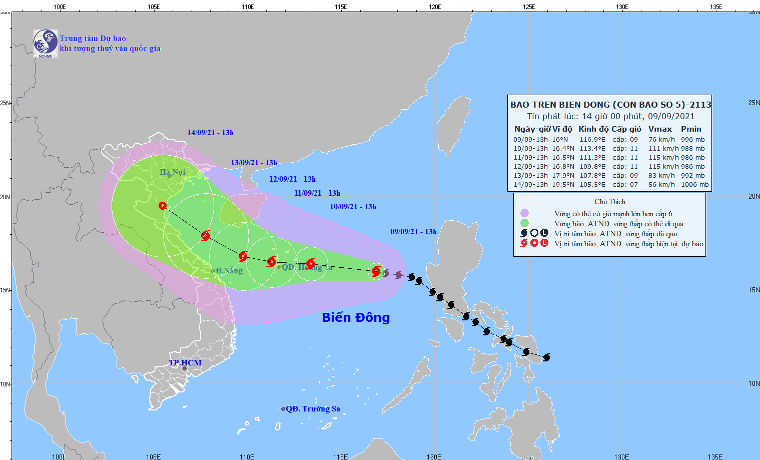 TIN BÃO TRÊN BIỂN ĐÔNG (Cơn bão số 5)