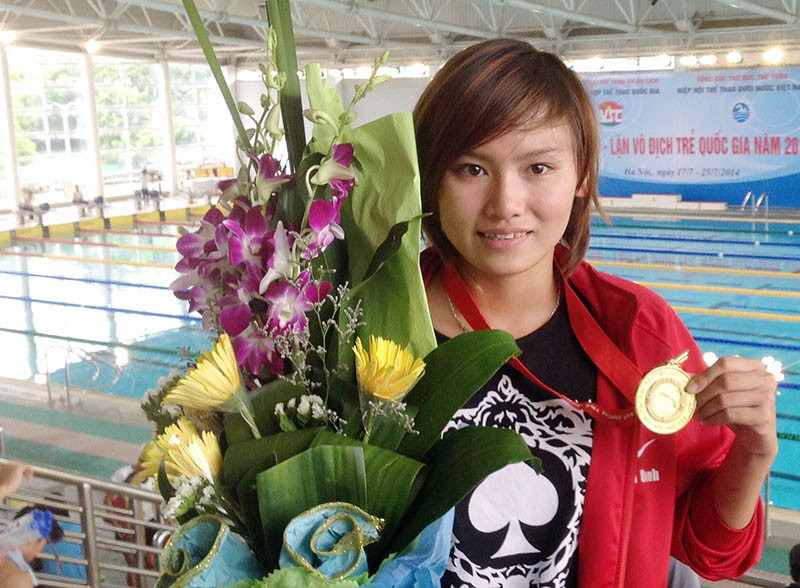 Nguyễn Thị Kiều Oanh đoạt HCV cự ly 50m lặn chân vịt đôi tại Giải bơi - lặn Cúp quốc gia năm 2020