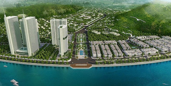 A graphic design of Ha Long Xanh complex urban area.