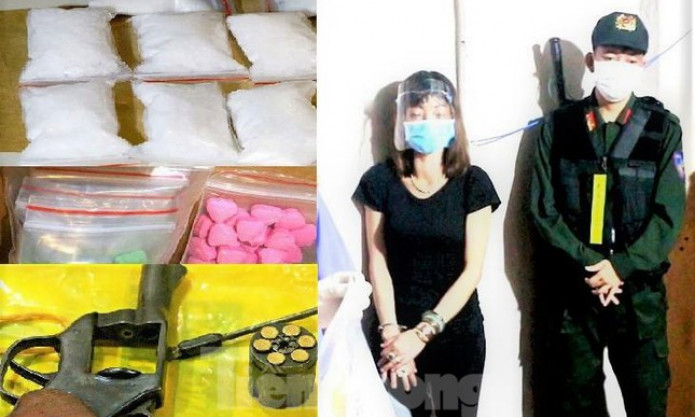 Bắt nữ chủ tiệm massage tàng trữ gần 1,4 kg ma túy cùng súng đạn