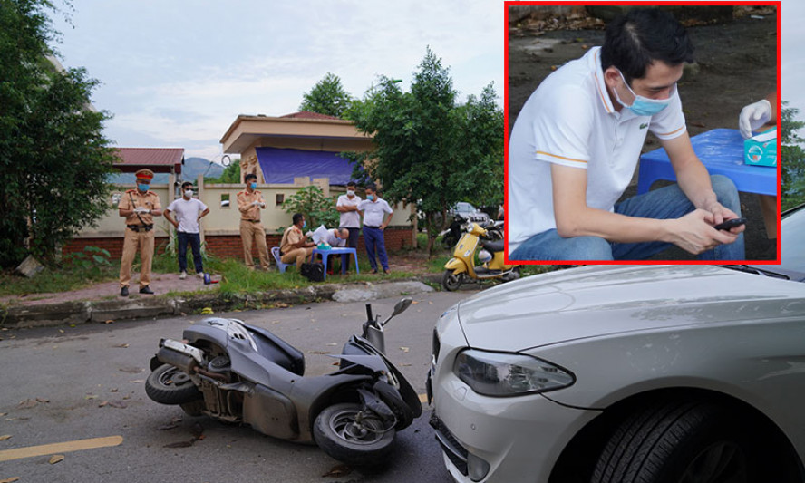 Ô tô BMW vượt chốt kiểm dịch, gây tai nạn giao thông