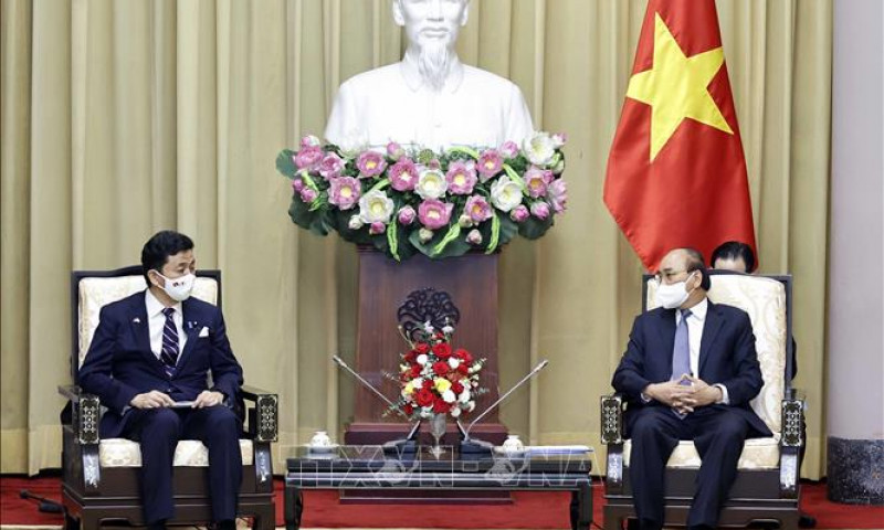 Chủ tịch nước Nguyễn Xuân Phúc tiếp Bộ trưởng Quốc phòng Nhật Bản
