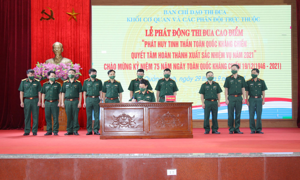 Bộ CHQS tỉnh Quảng Ninh phát động đợt thi đua cao điểm chào mừng kỷ niệm 75 năm ngày Toàn quốc kháng chiến