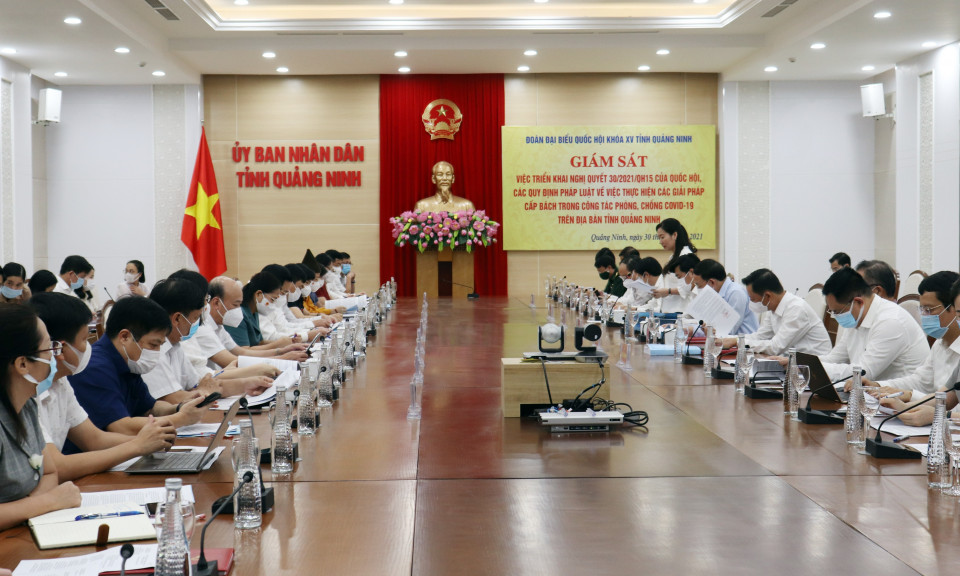 Đoàn ĐBQH tỉnh giám sát công tác phòng chống dịch trên địa bàn tỉnh Quảng Ninh