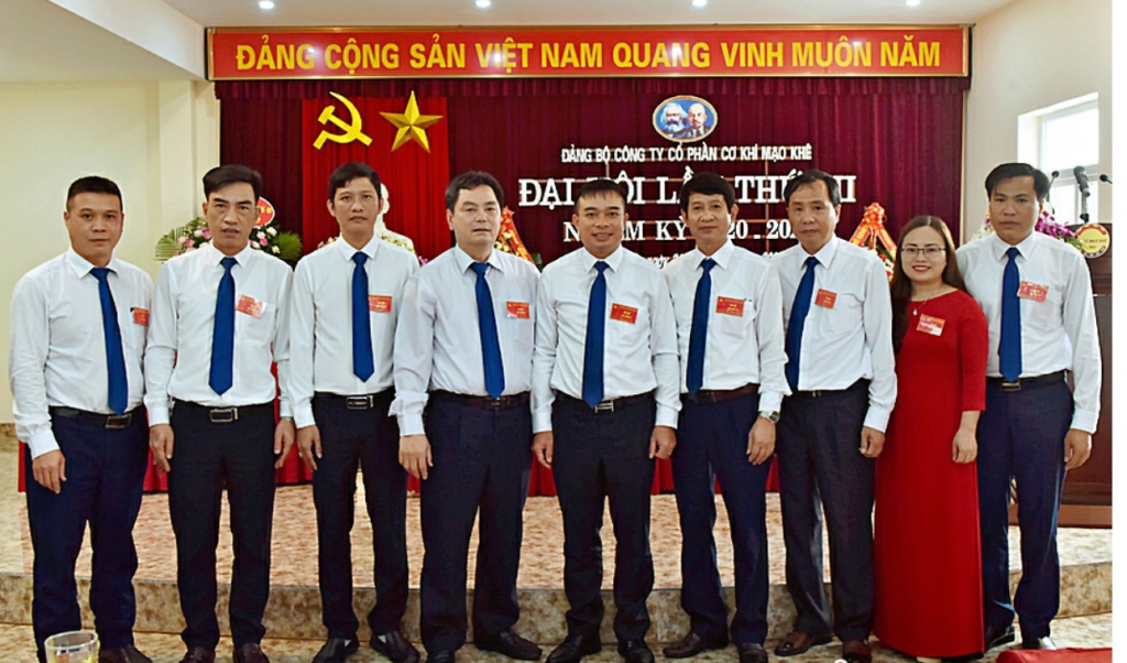 BCH Đảng bộ Công ty Cơ khí Mạo Khê nhiệm kỳ 2020 – 2025 ra mắt đại hội.
